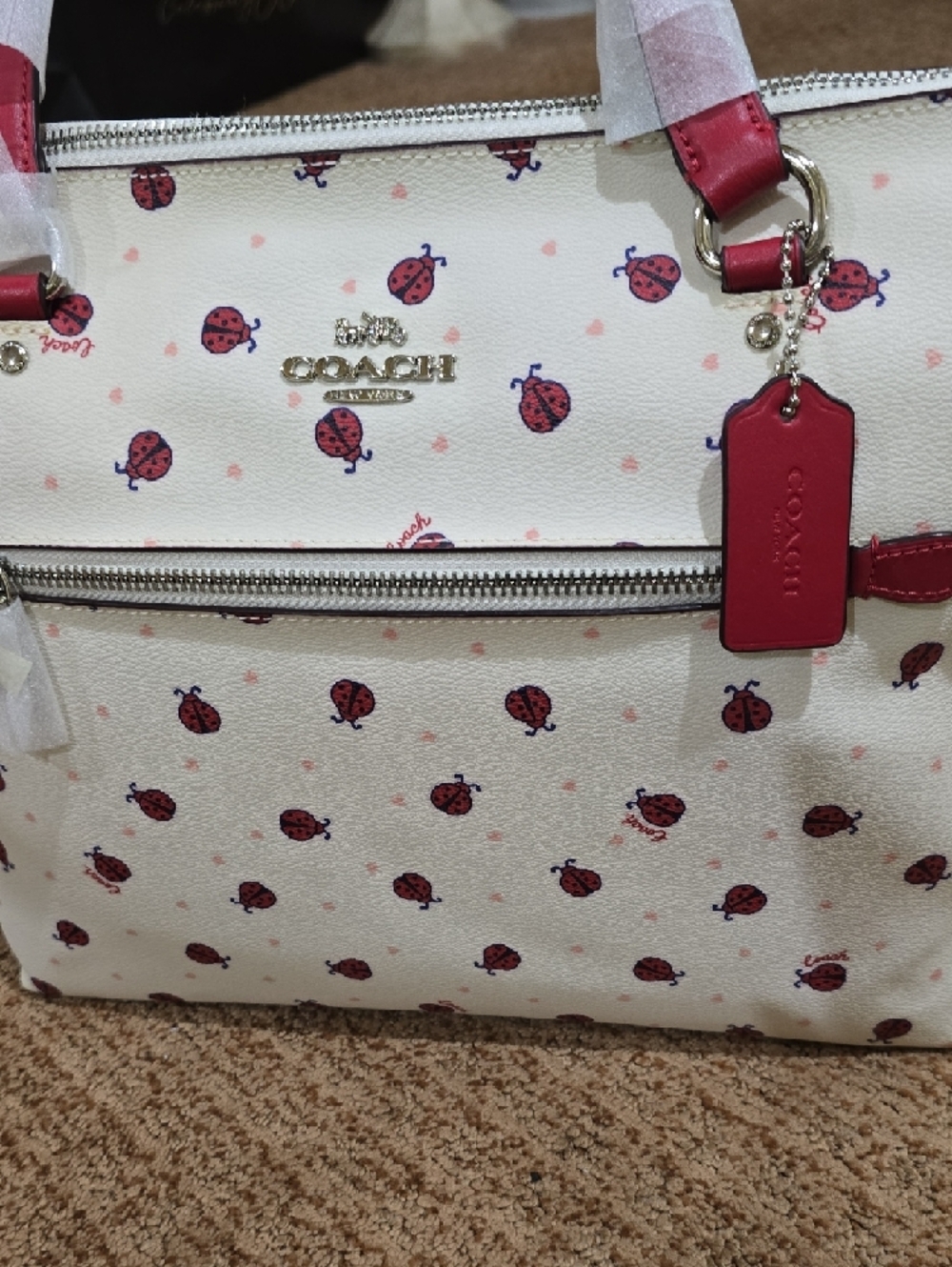 NWT-Coach Ladybug Print Gallery Tote - Picture 15 of 15